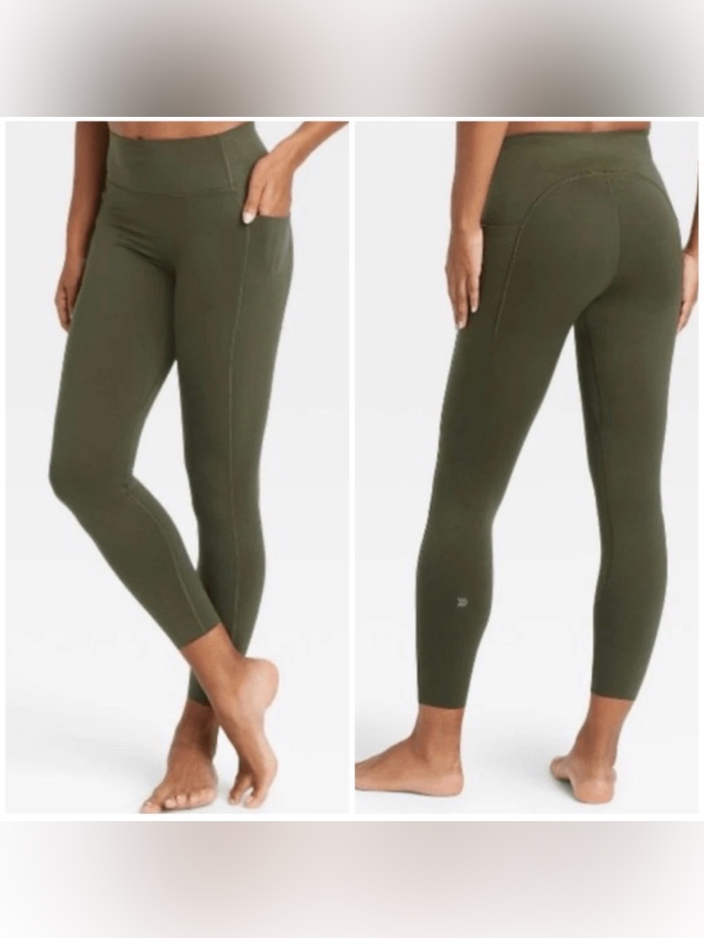 All In Motion Flex High-Rise 7/8 Leggings Green Moisture Wicking - Brand New